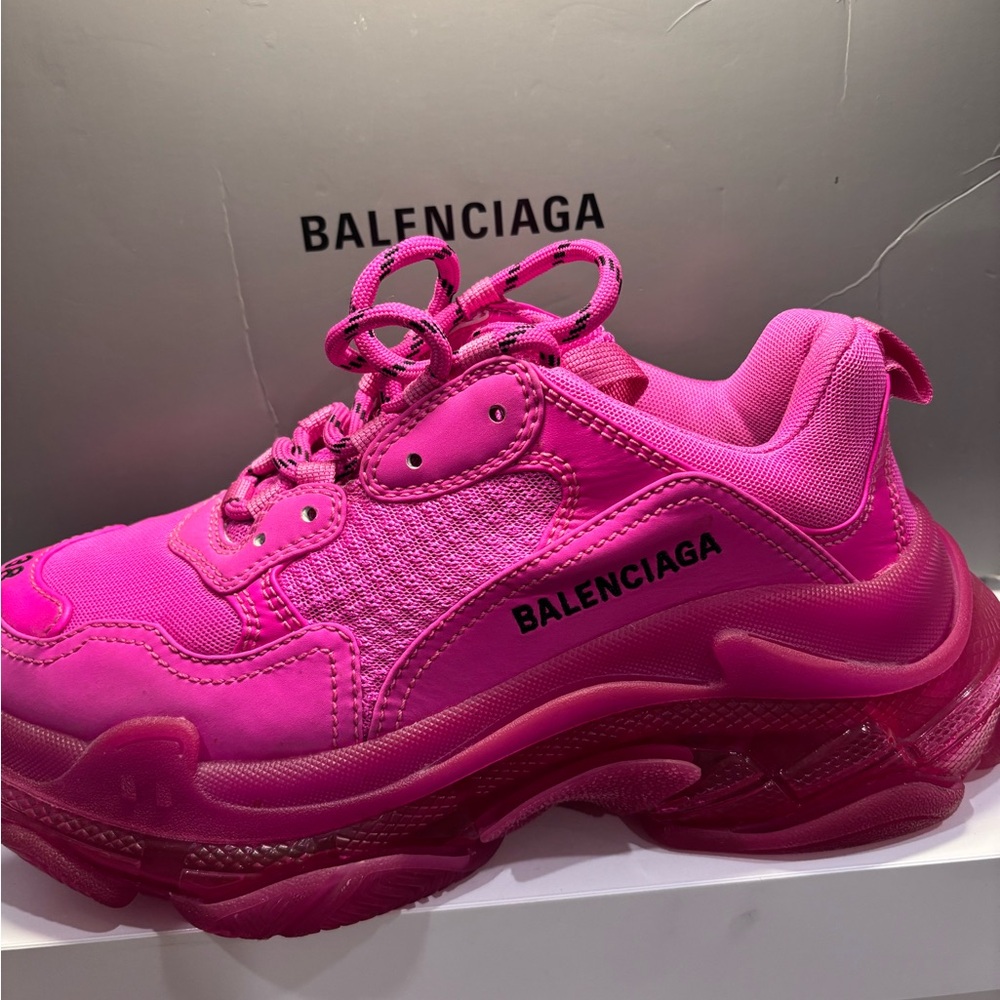 Balenciaga Women's Triple S Pink Chunky Sneaker